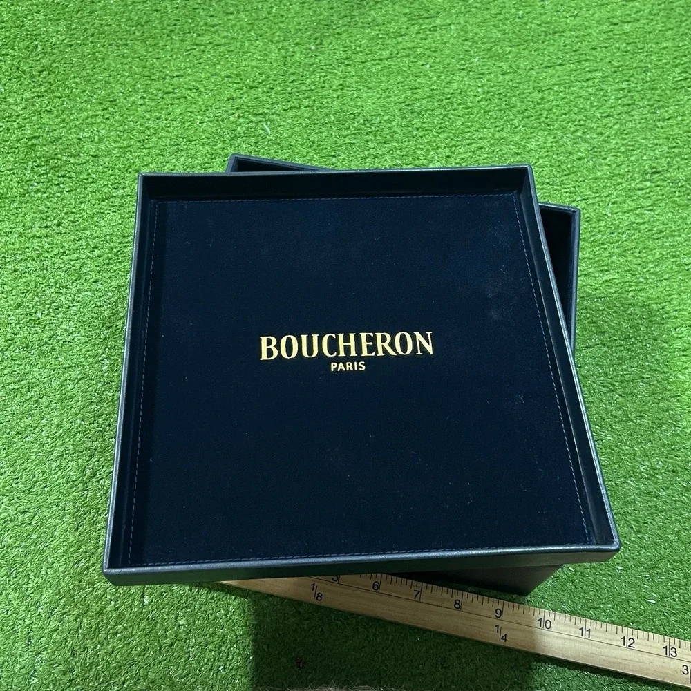 Vintage Designer Purse Box Boucheron Paris Velvet Lined Gift Box 9.5 X 9.5 X 3.5